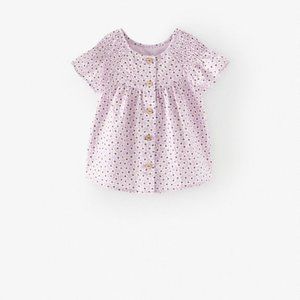 Zara MAUVE FLORAL SHIRT 4-5T